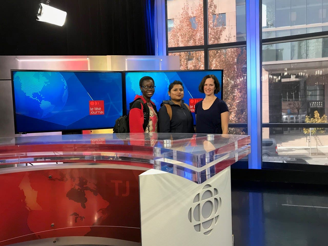 Students tour the CBC broadcast facility